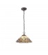 2 Light Downlighter Ceiling Pendant E27 With 40cm Tiffany Shade, White, Grey, Black, Clear Crystal, Aged Antique Brass - 1