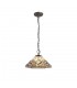 3 Light Downlighter Ceiling Pendant E27 With 40cm Tiffany Shade, White, Grey, Black, Clear Crystal, Aged Antique Brass - 1