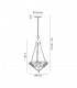 3 Light Uplighter Ceiling Pendant E27 With 40cm Tiffany Shade, White, Grey, Black, Clear Crystal, Aged Antique Brass - 2