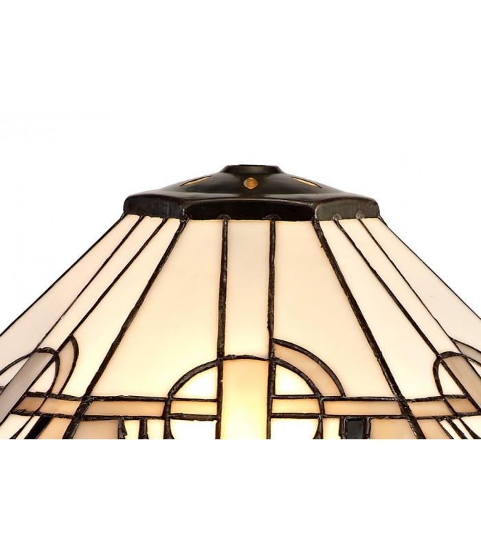 3 Light Uplighter Ceiling Pendant E27 With 40cm Tiffany Shade, White, Grey, Black, Clear Crystal, Aged Antique Brass - 4