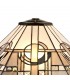 3 Light Uplighter Ceiling Pendant E27 With 40cm Tiffany Shade, White, Grey, Black, Clear Crystal, Aged Antique Brass - 7