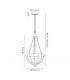 3 Light Uplighter Ceiling Pendant E27 With 30cm Tiffany Shade, Beige, Clear Crystal, Aged Antique Brass - 2