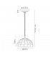 3 Light Downlighter Ceiling Pendant E27 With 40cm Tiffany Shade, Beige, Clear Crystal, Aged Antique Brass - 2