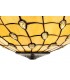 1 Light Downlighter Ceiling Pendant E27 With 50cm Tiffany Shade, Beige, Clear Crystal, Aged Antique Brass - 4