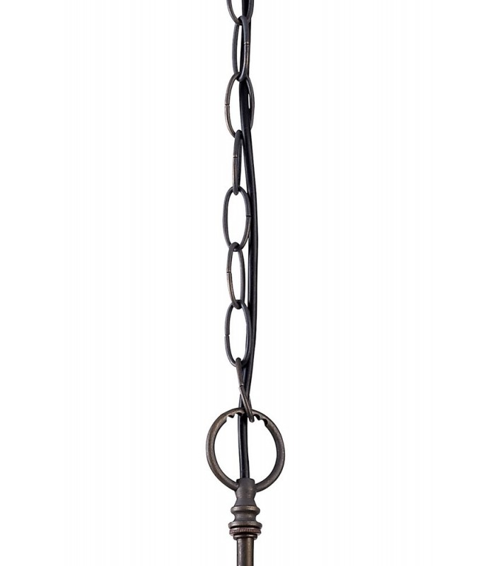 2 Light Downlighter Ceiling Pendant E27 With 50cm Tiffany Shade, Beige, Clear Crystal, Aged Antique Brass - 9