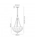 3 Light Uplighter Ceiling Pendant E27 With 50cm Tiffany Shade, Beige, Clear Crystal, Aged Antique Brass - 2