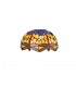 2 Light Downlighter Ceiling Pendant E27 With 30cm Tiffany Shade, Blue, Orange, Crystal, Aged Antique Brass - 6