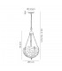 2 Light Uplighter Ceiling Pendant E27 With 30cm Tiffany Shade, Blue, Orange, Crystal, Aged Antique Brass - 2