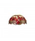 2 Light Downlighter Ceiling Pendant E27 With 30cm Tiffany Shade, Purple, Pink, Crystal, Aged Antique Brass - 6
