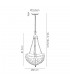 3 Light Uplighter Ceiling Pendant E27 With 40cm Tiffany Shade, Purple, Pink, Crystal, Aged Antique Brass - 2