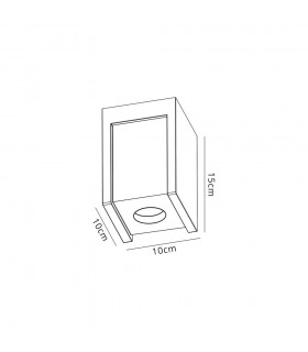 1 Light Ceiling GU10, White Paintable Gypsum With Matt White Cover - 2