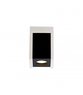 1 Light Ceiling GU10, White Paintable Gypsum With Matt Black Cover - 1