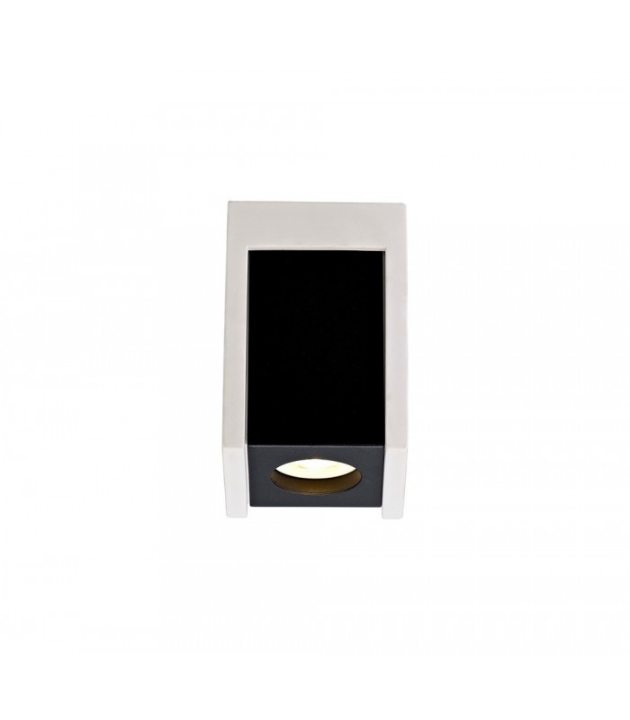 1 Light Ceiling GU10, White Paintable Gypsum With Matt Black Cover - 1