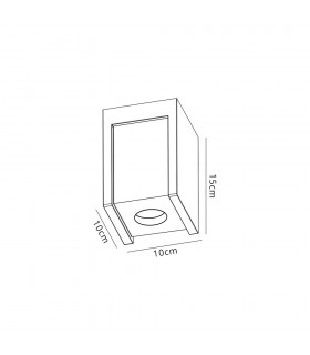 1 Light Ceiling GU10, White Paintable Gypsum With Matt Black Cover - 2
