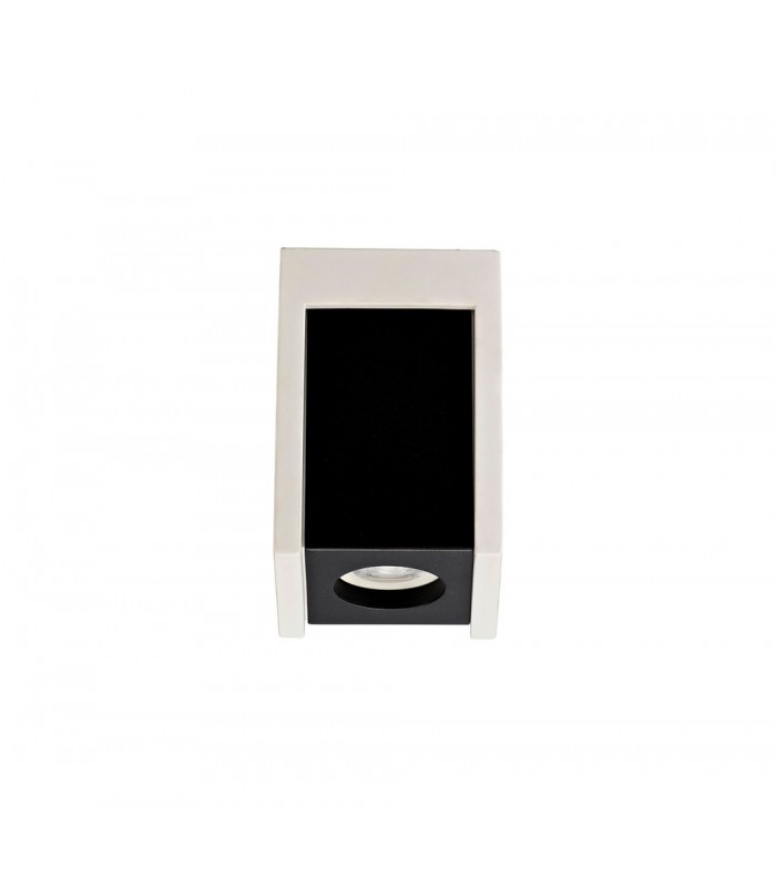 1 Light Ceiling GU10, White Paintable Gypsum With Matt Black Cover - 3