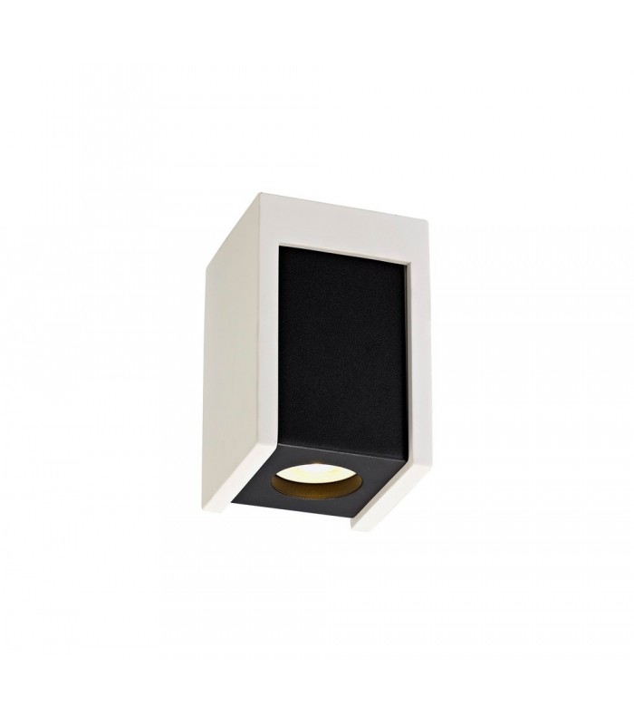 1 Light Ceiling GU10, White Paintable Gypsum With Matt Black Cover - 4