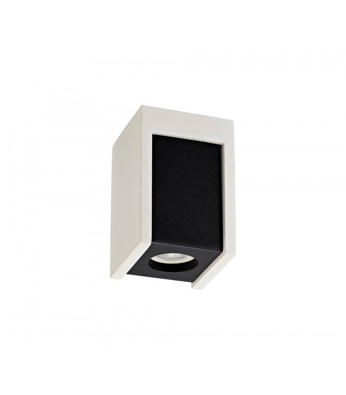 1 Light Ceiling GU10, White Paintable Gypsum With Matt Black Cover - 5