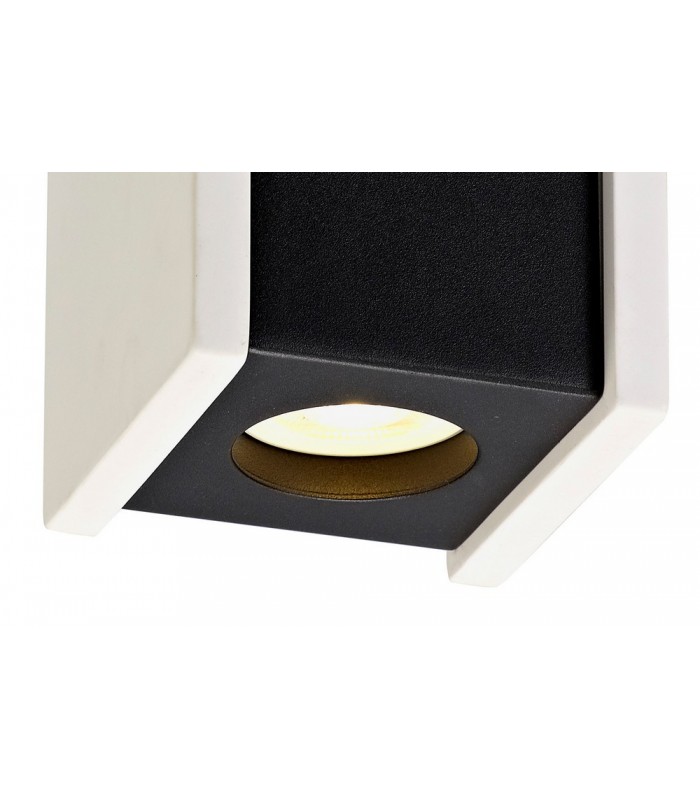 1 Light Ceiling GU10, White Paintable Gypsum With Matt Black Cover - 6