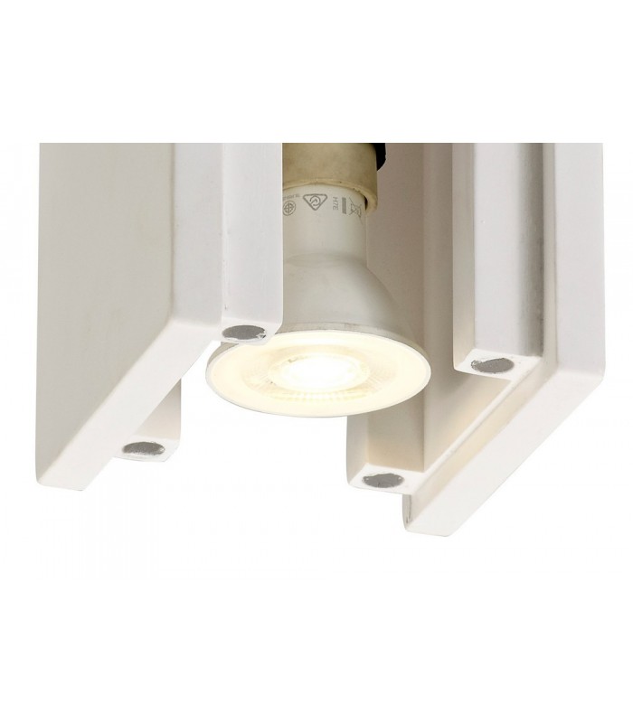 1 Light Ceiling GU10, White Paintable Gypsum With Matt Black Cover - 11