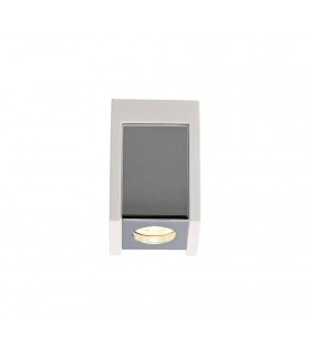 1 Light Ceiling GU10, White Paintable Gypsum With Polished Chrome Cover - 1