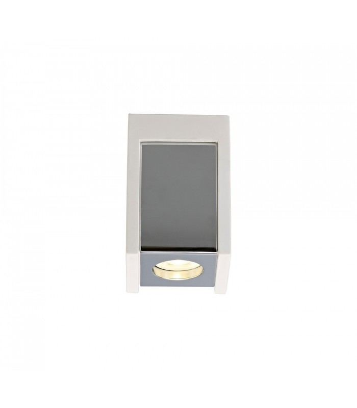 1 Light Ceiling GU10, White Paintable Gypsum With Polished Chrome Cover - 1