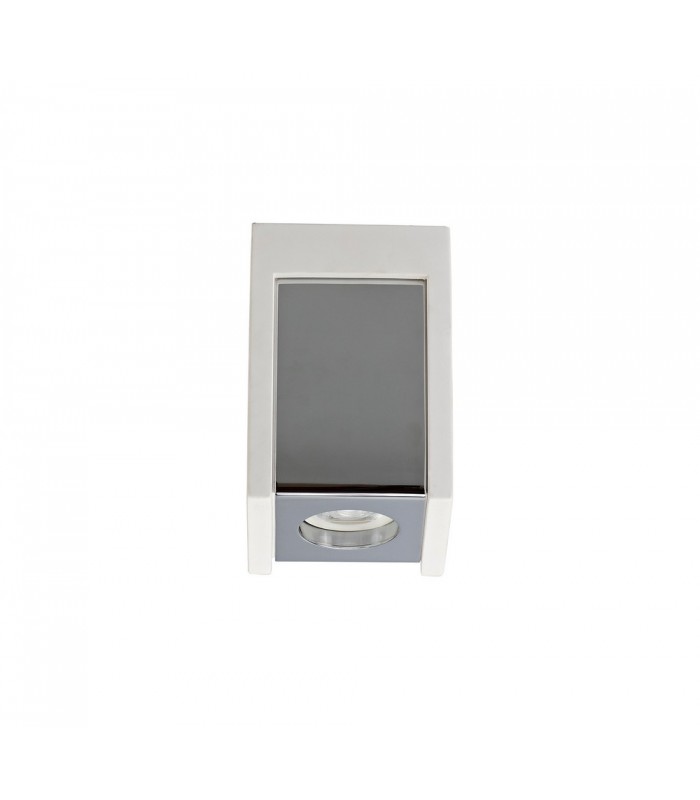 1 Light Ceiling GU10, White Paintable Gypsum With Polished Chrome Cover - 3