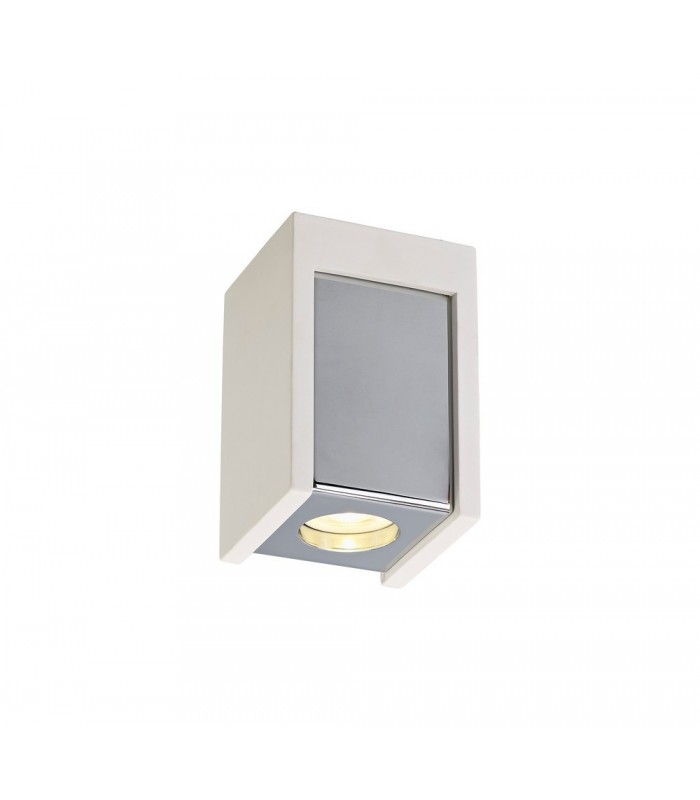 1 Light Ceiling GU10, White Paintable Gypsum With Polished Chrome Cover - 4
