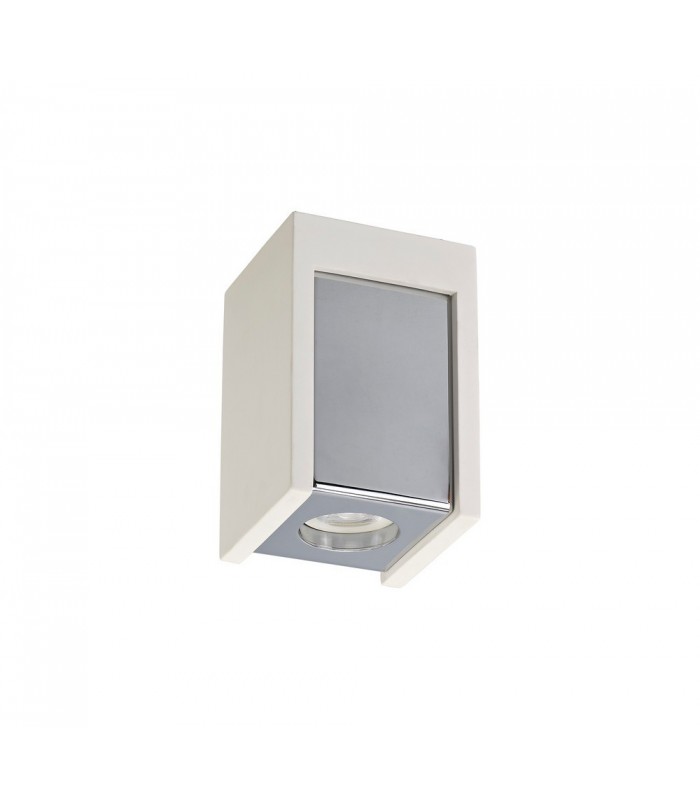 1 Light Ceiling GU10, White Paintable Gypsum With Polished Chrome Cover - 5