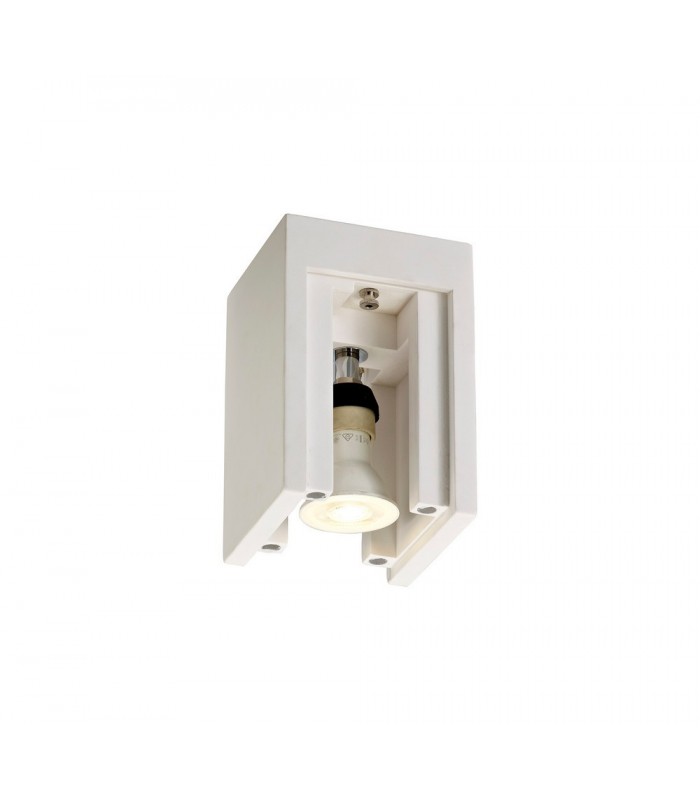 1 Light Ceiling GU10, White Paintable Gypsum With Polished Chrome Cover - 13