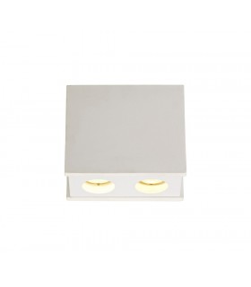 2 Light Ceiling GU10, White Paintable Gypsum With Matt White Cover - 1