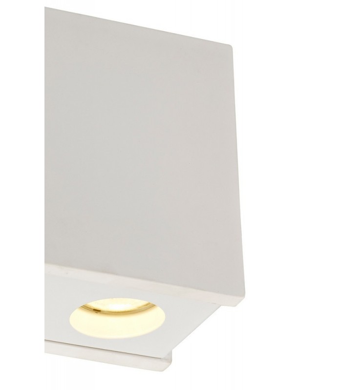 2 Light Ceiling GU10, White Paintable Gypsum With Matt White Cover - 8