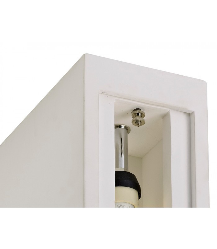 2 Light Ceiling GU10, White Paintable Gypsum With Polished Chrome Cover - 11