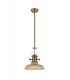 Telescopic Dome Ceiling Pendant E27 With 30cm Round Glass Shade, Antique Brass, Amber - 3