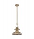 Telescopic Dome Ceiling Pendant E27 With 30cm Round Glass Shade, Antique Brass, Smoked - 1