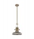 Telescopic Dome Ceiling Pendant E27 With 30cm Round Glass Shade, Antique Brass, Smoked - 3