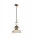 Telescopic Dome Ceiling Pendant E27 With 30cm Round Glass Shade, Antique Brass, Clear - 1