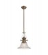 Telescopic Dome Ceiling Pendant E27 With 30cm Bell Glass Shade, Antique Brass, Clear - 1