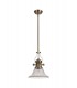 Telescopic Dome Ceiling Pendant E27 With 30cm Bell Glass Shade, Antique Brass, Clear - 3