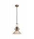 Telescopic Dome Ceiling Pendant E27 With 30cm Cone Glass Shade, Antique Brass, Clear - 1