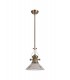 Telescopic Dome Ceiling Pendant E27 With 30cm Cone Glass Shade, Antique Brass, Clear - 3
