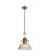 Telescopic Dome Ceiling Pendant E27 With 30cm Dome Glass Shade, Antique Brass, Clear - 1