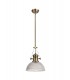 Telescopic Dome Ceiling Pendant E27 With 30cm Dome Glass Shade, Antique Brass, Clear - 3