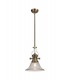 Telescopic Dome Ceiling Pendant E27 With 30cm Smooth Bell Glass Shade, Antique Brass, Clear - 1