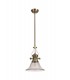 Telescopic Dome Ceiling Pendant E27 With 30cm Smooth Bell Glass Shade, Antique Brass, Clear - 3