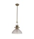 Telescopic Dome Ceiling Pendant E27 With 33.5cm Prismatic Glass Shade, Antique Brass, Clear - 3