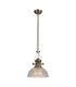 Telescopic Dome Ceiling Pendant E27 With 30cm Prismatic Glass Shade, Antique Brass, Clear - 1