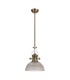 Telescopic Dome Ceiling Pendant E27 With 30cm Prismatic Glass Shade, Antique Brass, Clear - 3