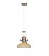 Telescopic Dome Ceiling Pendant E27 With 30cm Round Glass Shade, Polished Nickel, Amber - 1