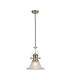 Telescopic Dome Ceiling Pendant E27 With 30cm Bell Glass Shade, Polished Nickel, Clear - 1