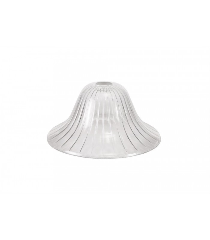 Telescopic Dome Ceiling Pendant E27 With 30cm Bell Glass Shade, Polished Nickel, Clear - 7